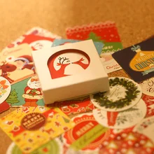 2 партии в коробке стикер много стилей Печать стикер пакет коробка украшение рождество печать стикер
