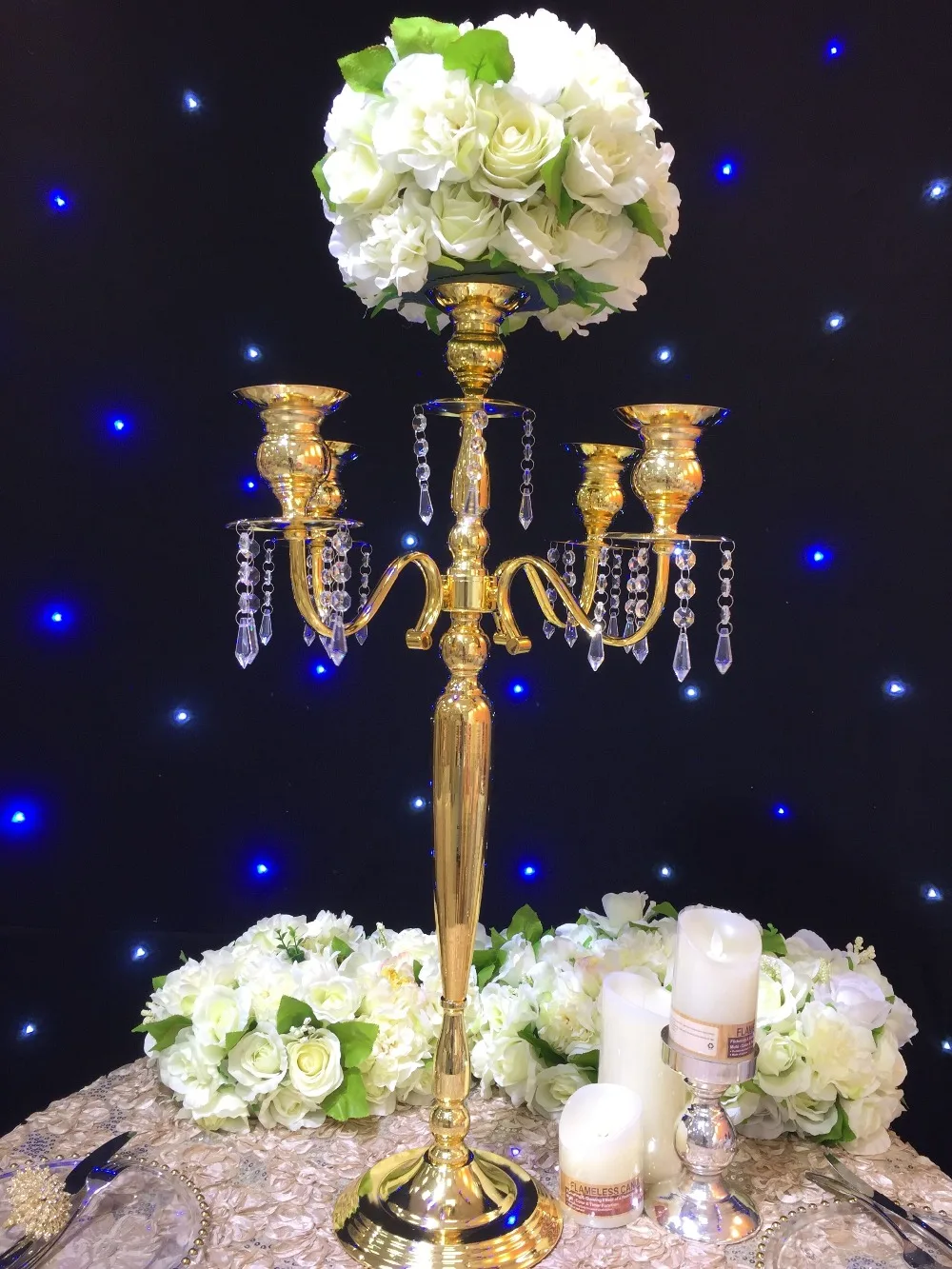 

free shipment gold candle holder for wedding and party decoration