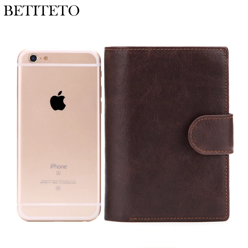 Betiteto мужской кошелек из натуральной кожи, держатель для паспорта, кошелек для монет, модный кошелек для денег