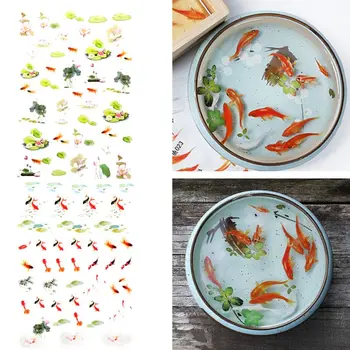 

Hot 2020 3D Goldfish Lotus Clear Film Resin Stickers Water-Like Painting Jewelry Making Gifts
