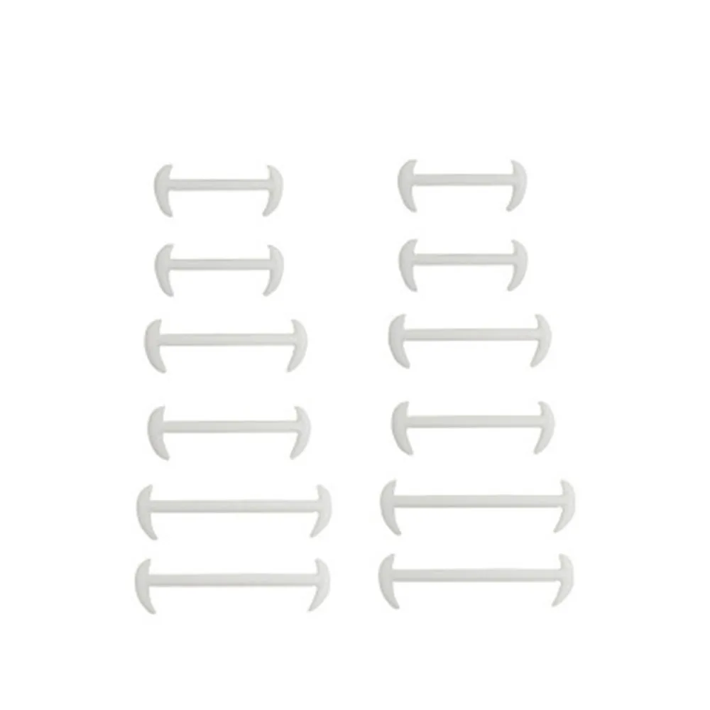12pcs/set 3 Sizes Men Women Leather Shoes Lazy No Tie Shoelaces Elastic Silicone Shoe Lace Suitable