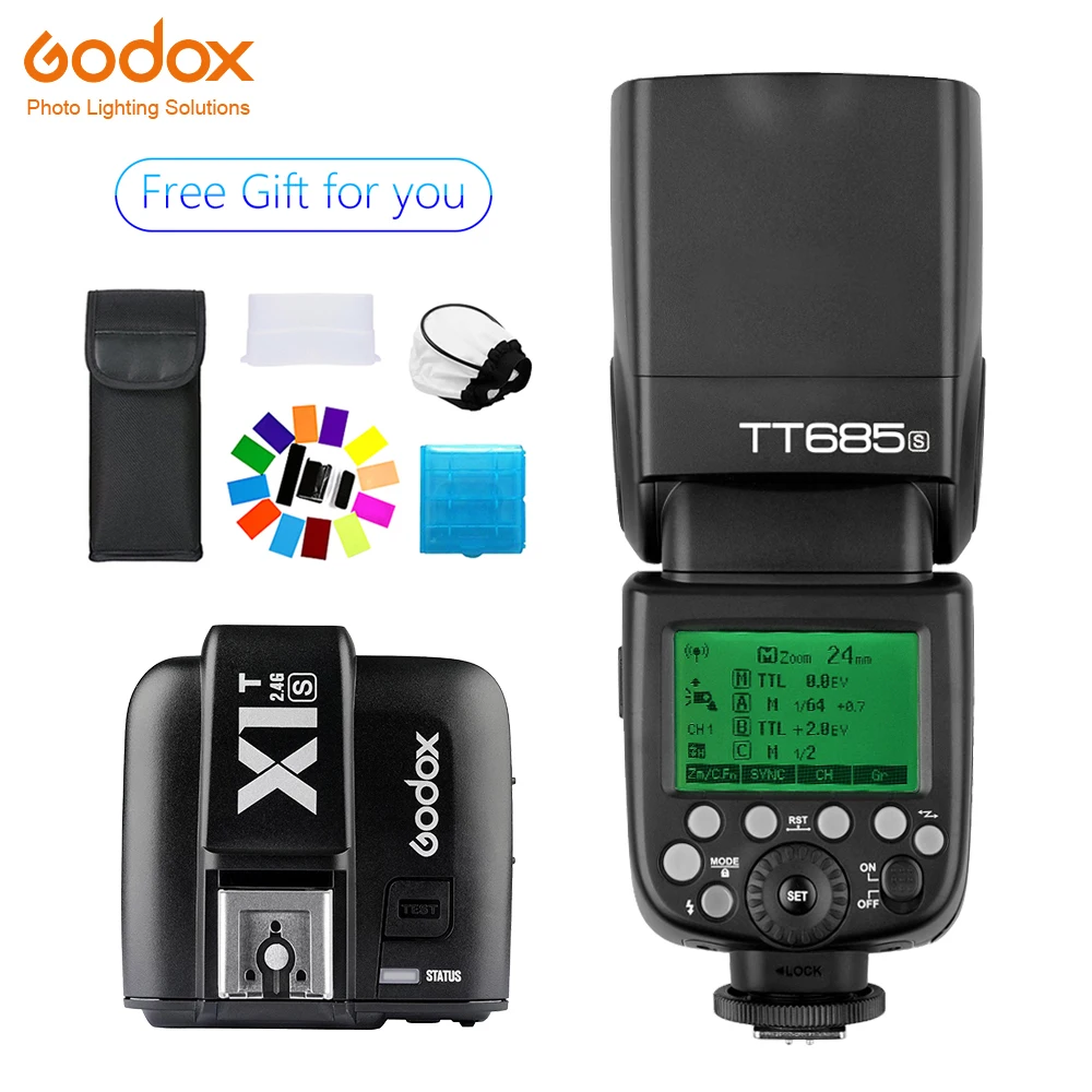 

Godox TT685 TT685S Speedlite Flash Wireless TTL+X1T-S Transmitter Wireless Flash Trigge for sony Camera A7 A7S A7R A7 II