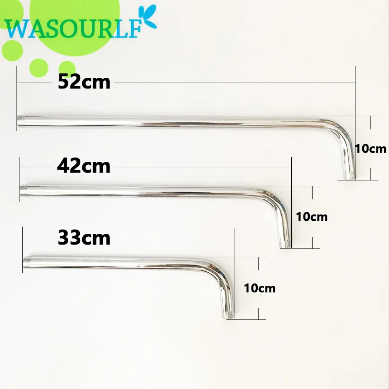 Wasourlf 52/42/33 см тропический душ трубы настенный душ руку с хромированным шланг для душа из нержавеющей стали Бесплатная доставка