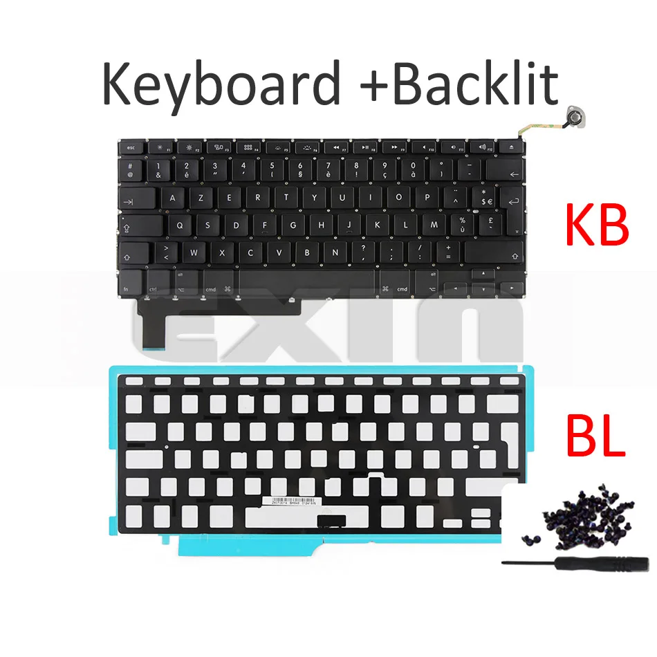  Laptop A1286 French Keyboard for Macbook Pro 15'' A1286 Keyboard FR France AZERTY+Backlight Backlit