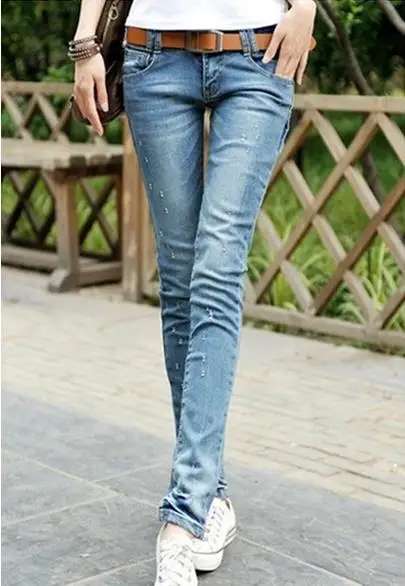 2017 Fashion Sexy pencil pants slim fit spring jeans woman Low waist skinny trousers lady Jeans plus size Jeans For Women Denim