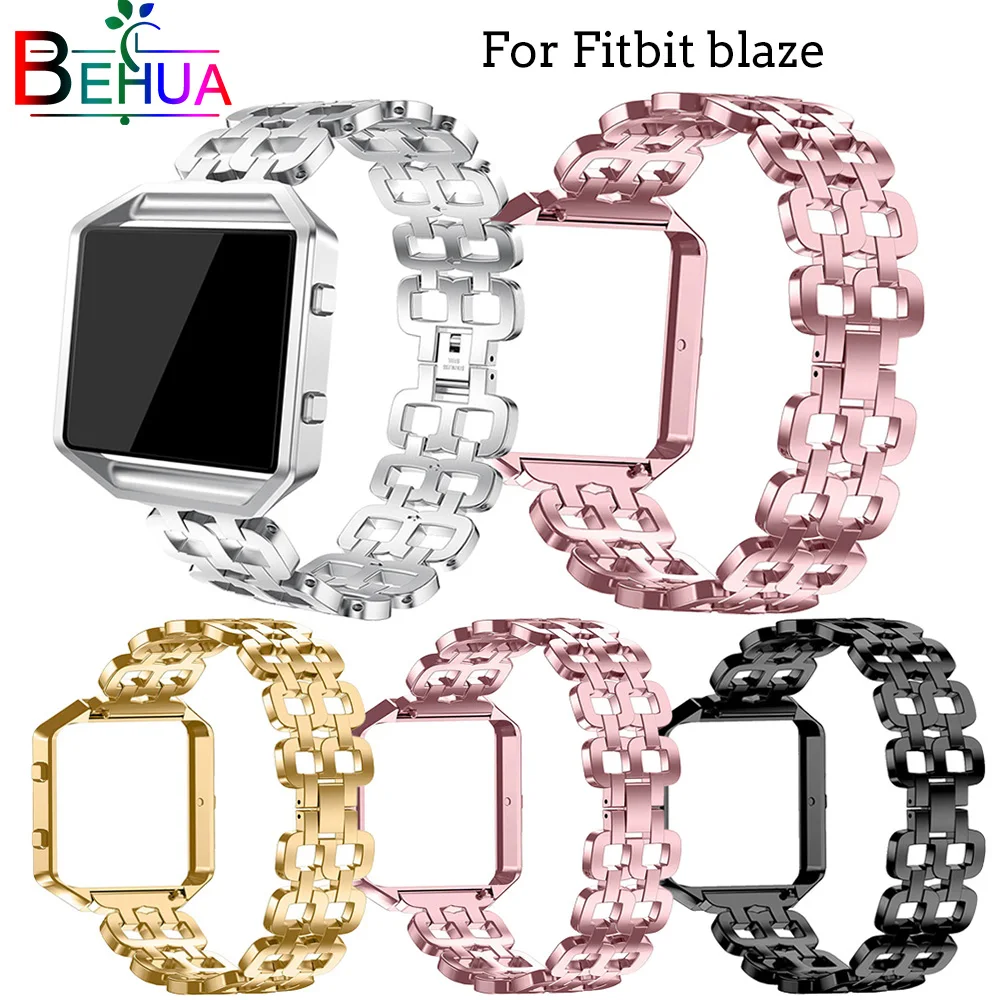 Для Fitbit Blaze Band двойной браслет из нержавеющей стали заменить для Смарт часы с
