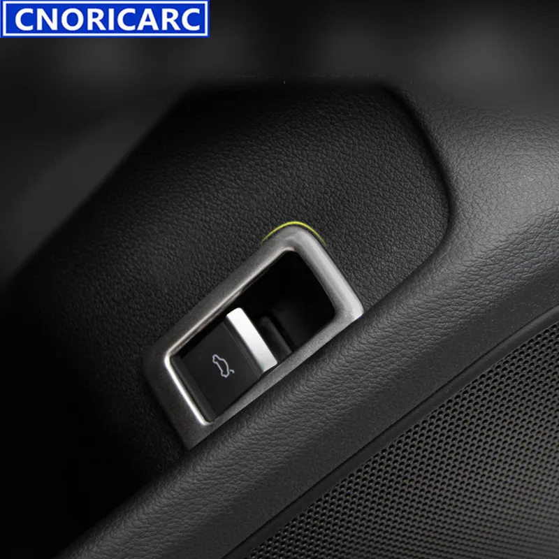 

CNORICARC Rear Trunk Switch Button Frame Decorative Cover Trim Sequin Car Accessories Stainless Steel Strip For Audi A4 16-17