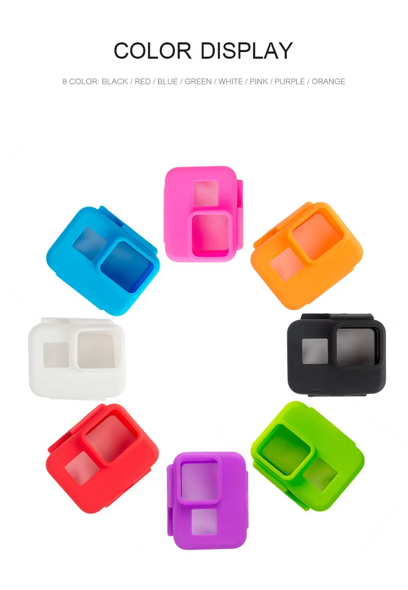 Colorful Soft Silicone Rubber Frame Protective Case for GoPro Hero 5 Black Protective Cover for Go Pro 5 Camera Accessories (2)