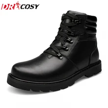 Genuine Leather Snow Boots Men Leather Oxfords Shoes Winter Casual Fur Ankle Boots for Man Waterproof Warm Shoes Botas Plus Size