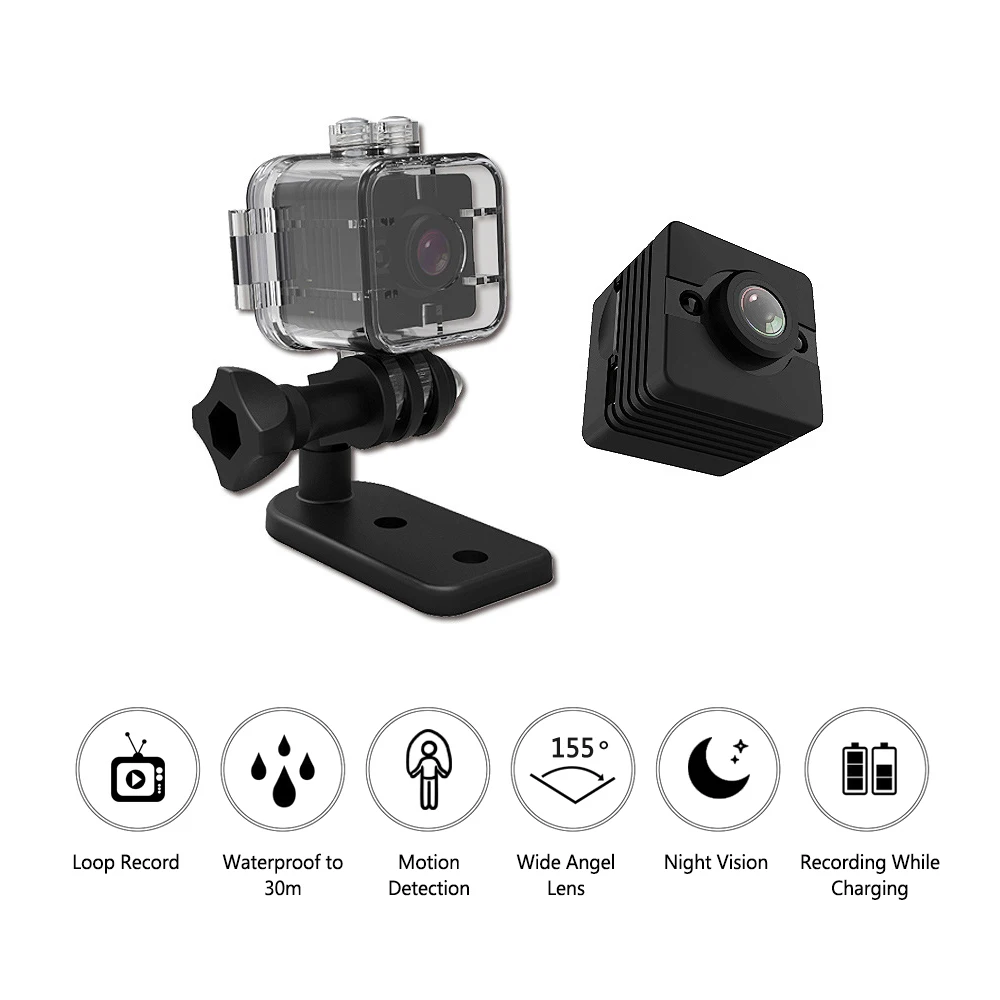 

SQ12 Waterproof Mini Camcorder wide-angle lens HD 1080P Wide Angle mini camera Camcorder DVR SQ12 Mini Sport video camera SQ11