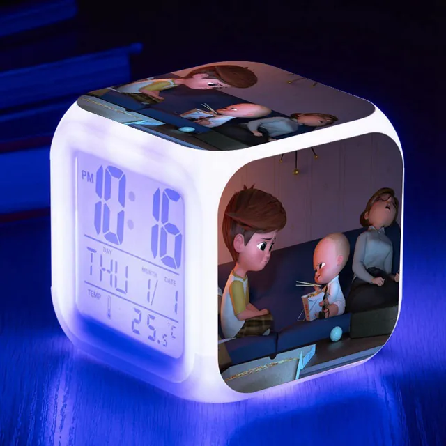 Kids Birthday Gifts Movie The Boss Baby LED Alarm Clock Digital reloj