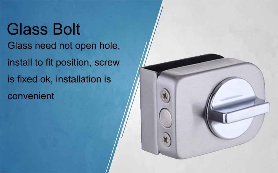 Glass Door Latches LockBolt Keyless Stainless Steel Glass Door Window Lock For Double Door,Bathroom Frameless Glass Door