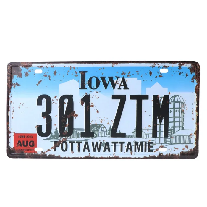 QILEJVS США винтажные металлические жестяные знаки автомобильный номер ...