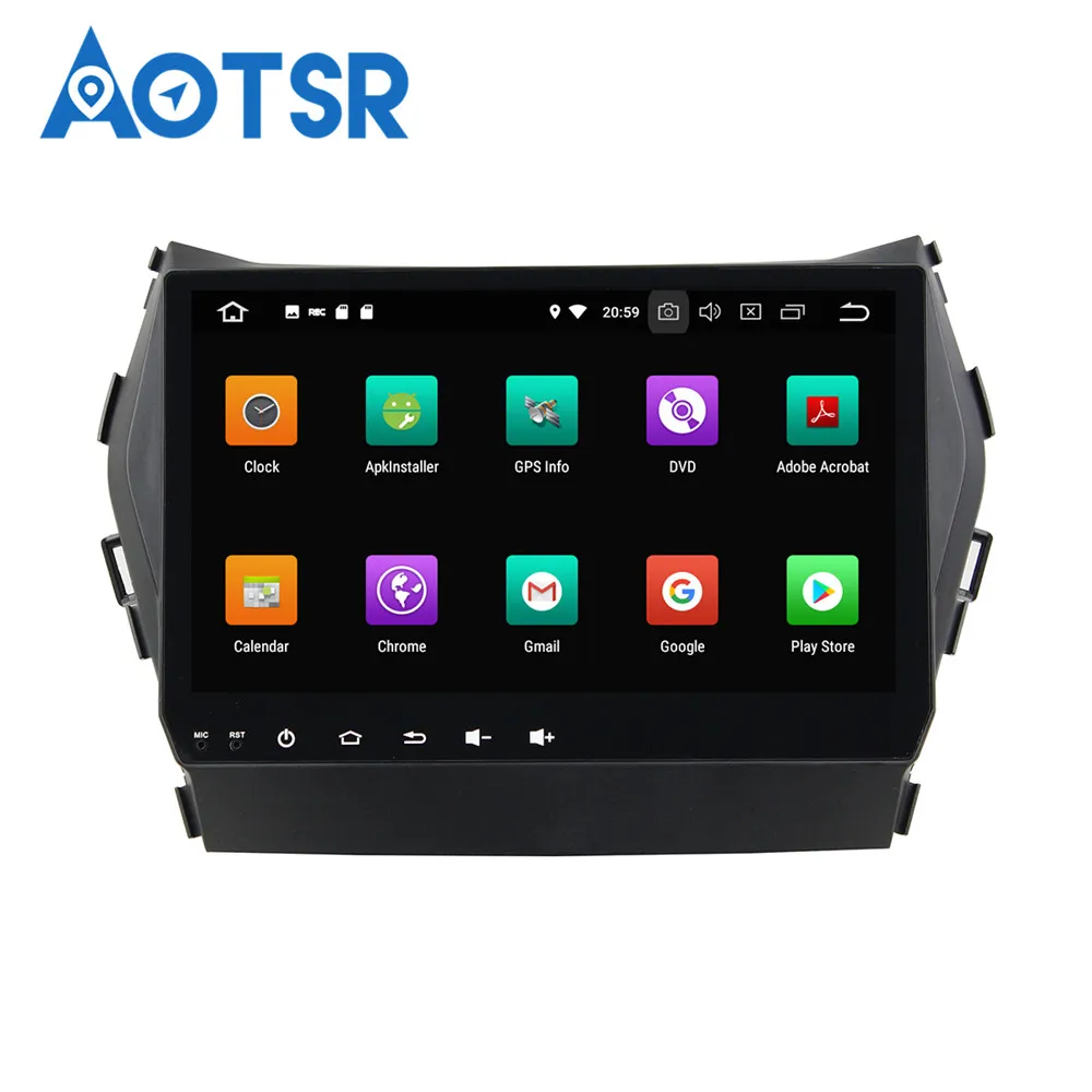 Discount Android 8 4+32G Car DVD Player GPS navigation For Hyundai IX45 Santa fe 2014-2015 head unit multimedia player tape recorder IPS 8