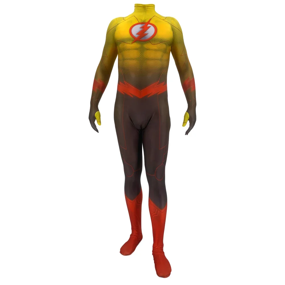 Для взрослых и детей Flash 2 костюм комиксы Барри Аллен косплэй Marvel комбинезон