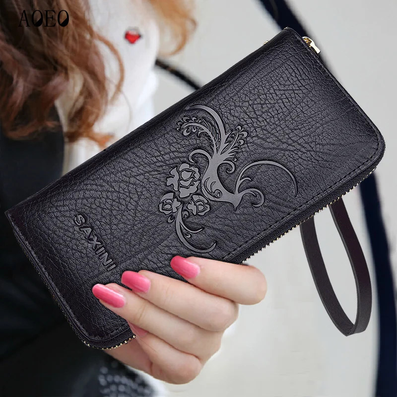 Koop Lee Prinses Dames Portemonnee Vrouwen Split Lederen Portemonnee Voor Meisjes Met Coin Bag Polsbandje 3D Reli euml;f Bladeren Slanke Portefeuilles Vrouwelijke