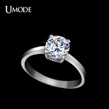 UMODE Halo Engagement / Wedding Rings For Women Fashion Rose Gold / Rhodium plated 1.25 AAA CZ Jewelry Gift AJR0136