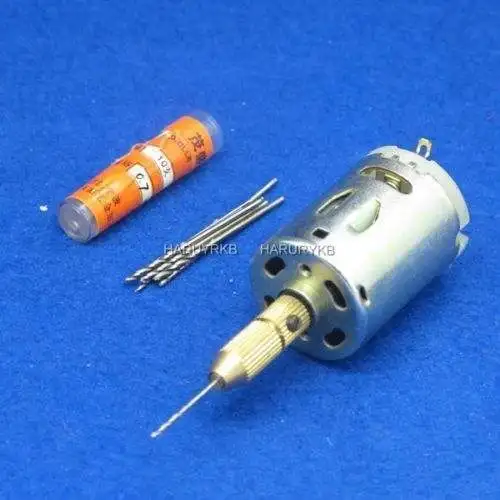 dc 12V Smaill PCB Drill Press Drilling + 10pcs Drills Bits 0.7/0.8/1.0/1.2/1.4mm | Электронные компоненты и