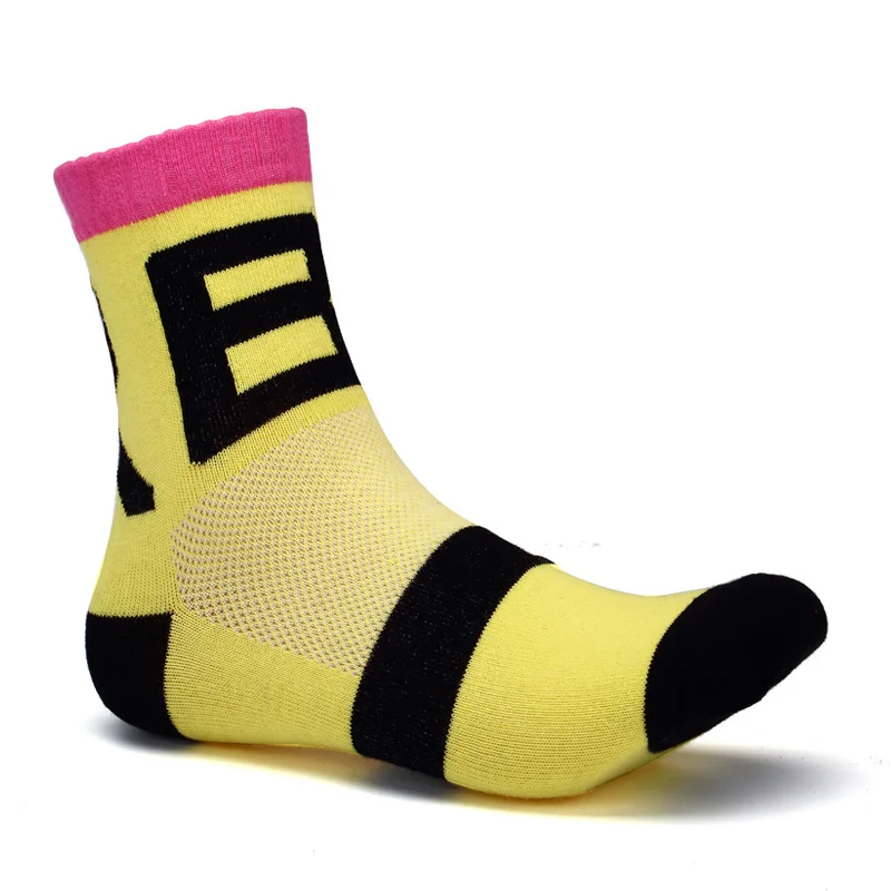 3 пар/лот новые носки для верховой езды велосипедные носки лайкра quicksin спортивные носки AC RB AC - Цвет: Цвет: желтый