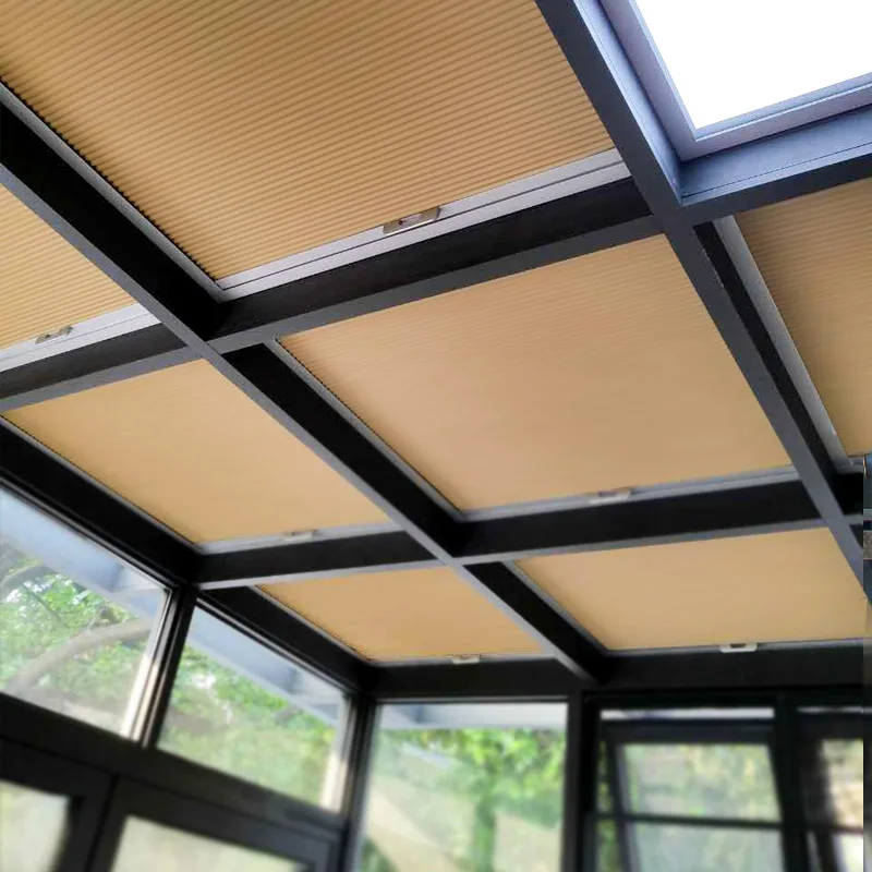 

Electric Remote Control Daylight Blinds For Balcony Skylight Room Full Shading Half Shading Fabric Honeycomb Cellular Blinds