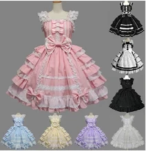 Free shipping women summer dress lolita dress chiffon lace medieval gothic dress princess cosplay halloween costumes for girl