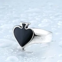 Beier New Store  316L Stainless Steel High Quality Black Cool Spade Ring Men Ring  Fashion Jewelry LLBR8-209R
