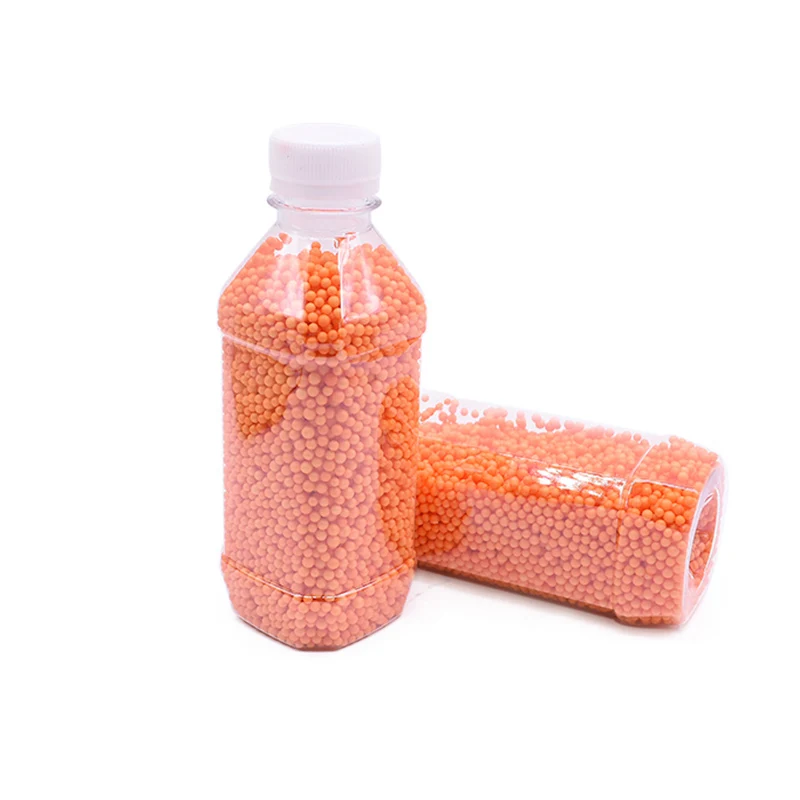 2 бутылки пенополистирол пенопласт шары DIY частицы снега грязи аксессуары слизи шары крошечное Штурмовое снаряжение пенный заполнитель для украшения - Цвет: PE12 Orange
