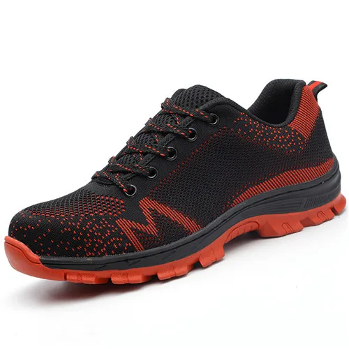 Flood Control, Stab-Resistant Safety Shoes, Steel Head, Breathable Welding, Insulated Construction, Men's Outdoor Work Boots - Color: Red  - 512
