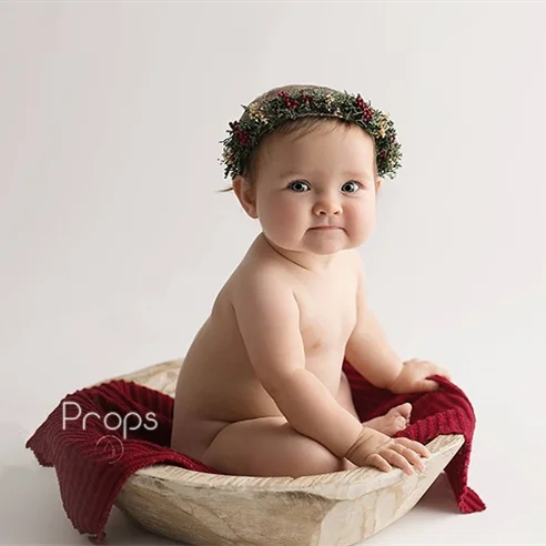 Рождественское украшение для волос~ маленькие красные шары~ настоящие сушеные цветы серия~ детские фото украшения для волос реквизит для фотосессии новорожденных повязки на голову