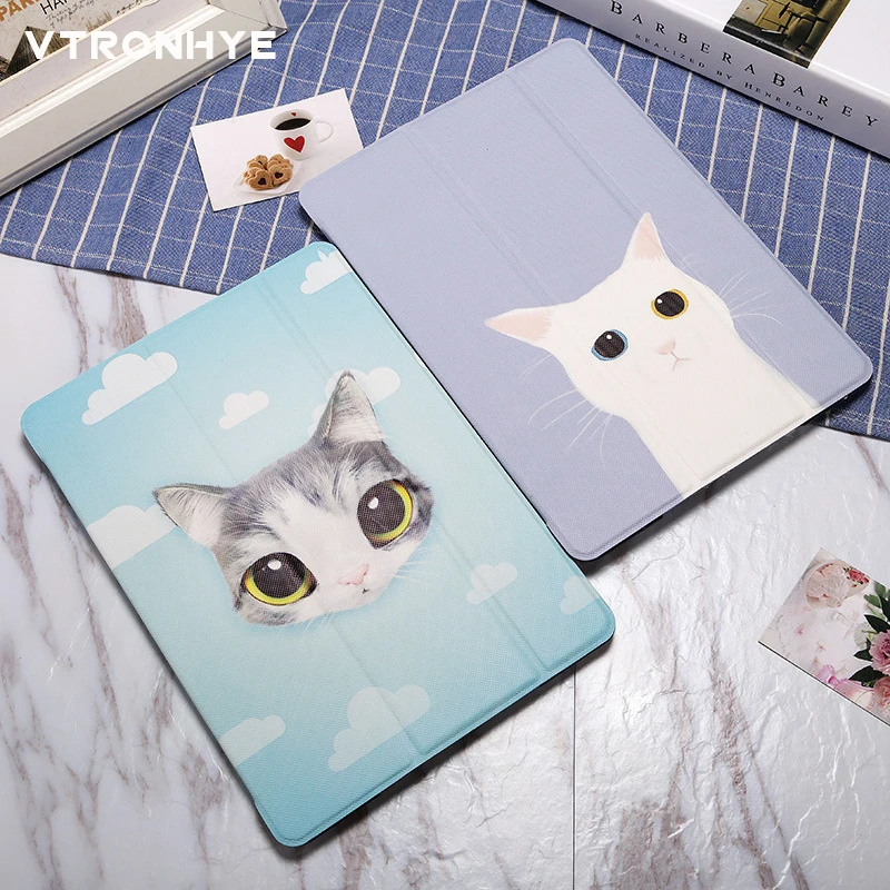 

Tablets Case For iPad Mini 1 2 3 4 Cute Cat Painted Stand Back Capa For iPad Air 1 2 Folio Cat Lovers Auto Wake UP Sleep Fundas