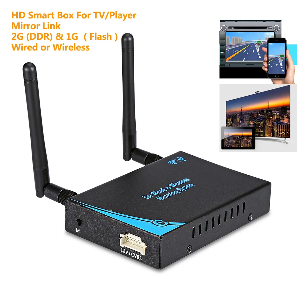 

PTV888 Linux RT1185 2G DDR 1G Flash Car Wired&Wireless Mirroring System WiFi Smart TV Box HD Receiver iOS/Android Mirror Link
