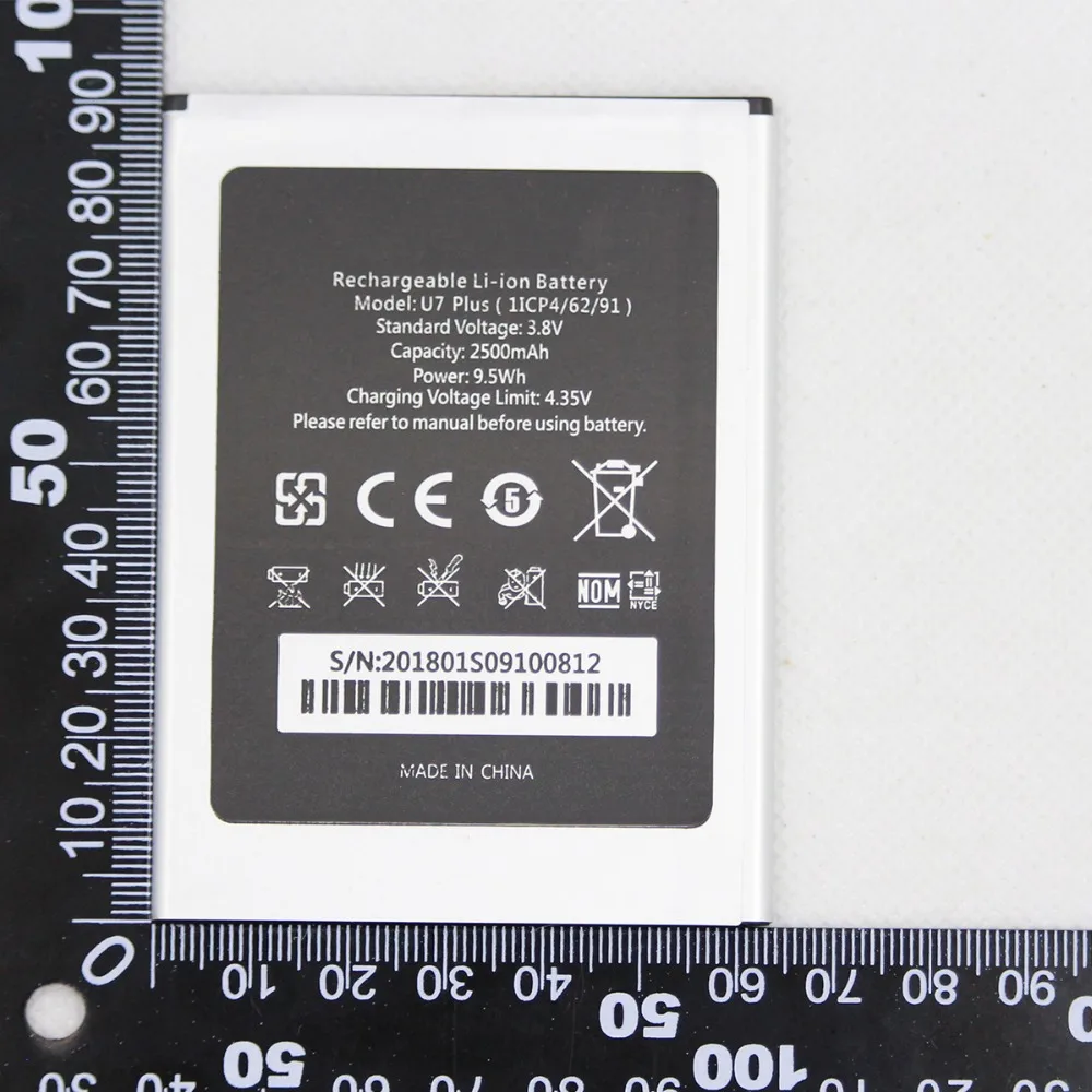 

2pcs/lot 2500mah Mobile Phone battery For Oukitel U7 PLUS Battery 1ICP4/62/91 Internal phone replacement battery with gift