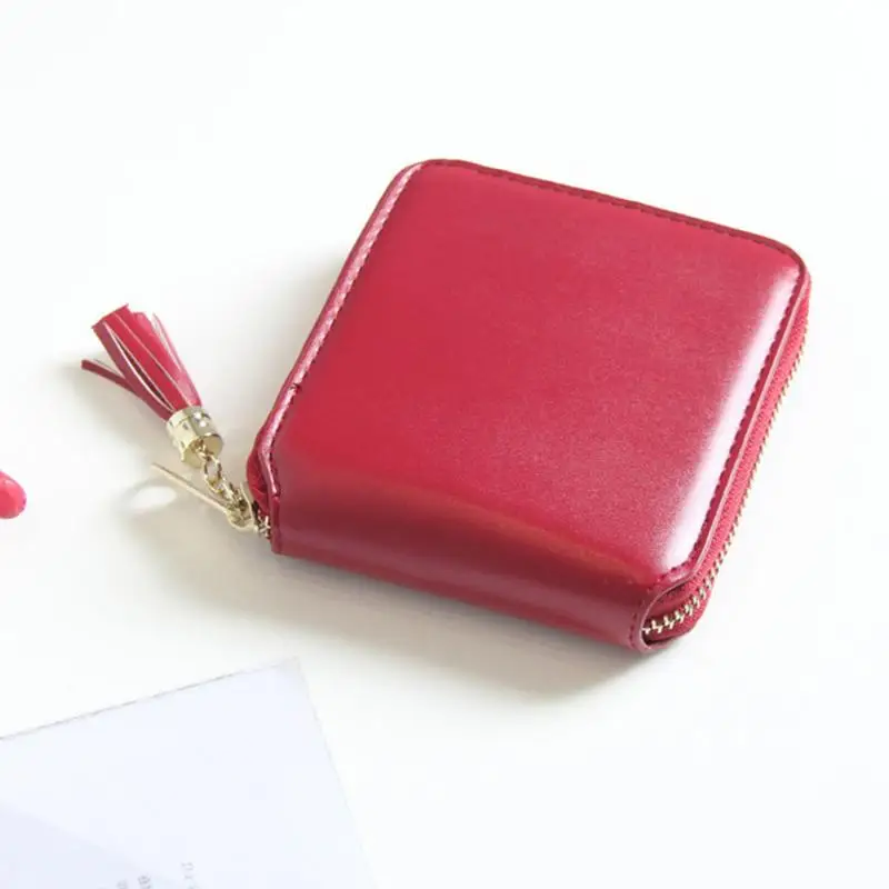 

Women Small Wallets Tassel Pendant Short Money Wallets PU Leather Lady Zipper Coin Pocket Purses Female Fashion Cardbag Holder