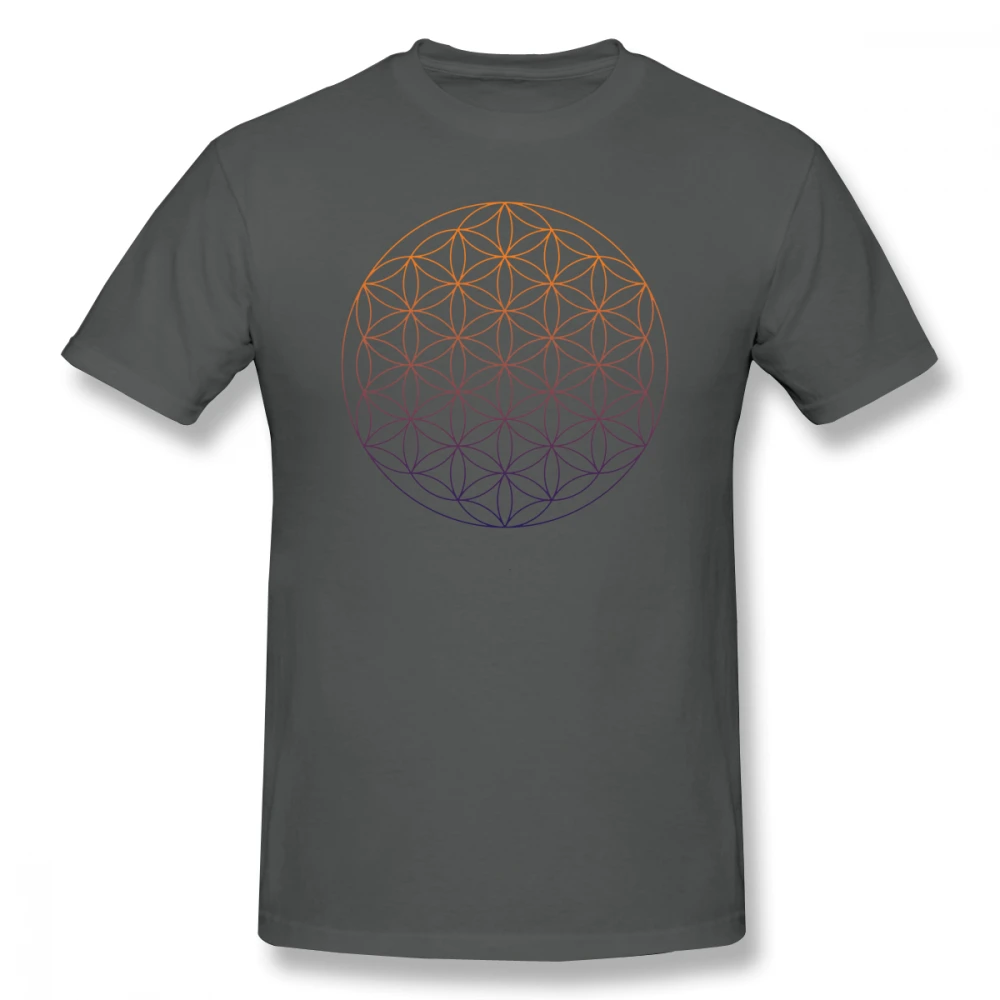 Sacred Geometry футболка цветок жизни футболка мужская с принтом пляжные футболки мужские с коротким рукавом забавные Потрясающие футболки размера плюс - Цвет: Dark Grey