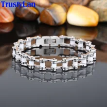 Модные мужские браслеты TrustyLan из нержавеющей стали, ювелирный браслет для мужчин, отличный дизайн, цепь для мотоцикла, велосипеда, мужская повязка на руку