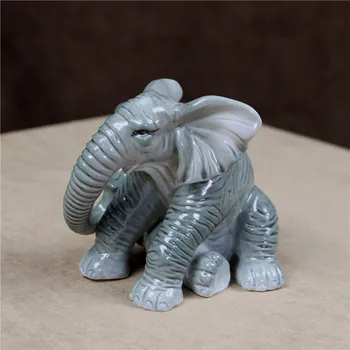 

Exquisite Porcelain Comedian Elephant Statue Handmade Ceramics Elephant Sculpture Wildlife Novelty Decor Ornament Art and Craft