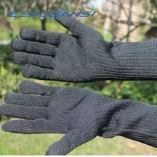 Long Cut Resistant Working Gloves With Stainless Steel Wire Protective Safety Gloves Metal Tactical Steel Gloves