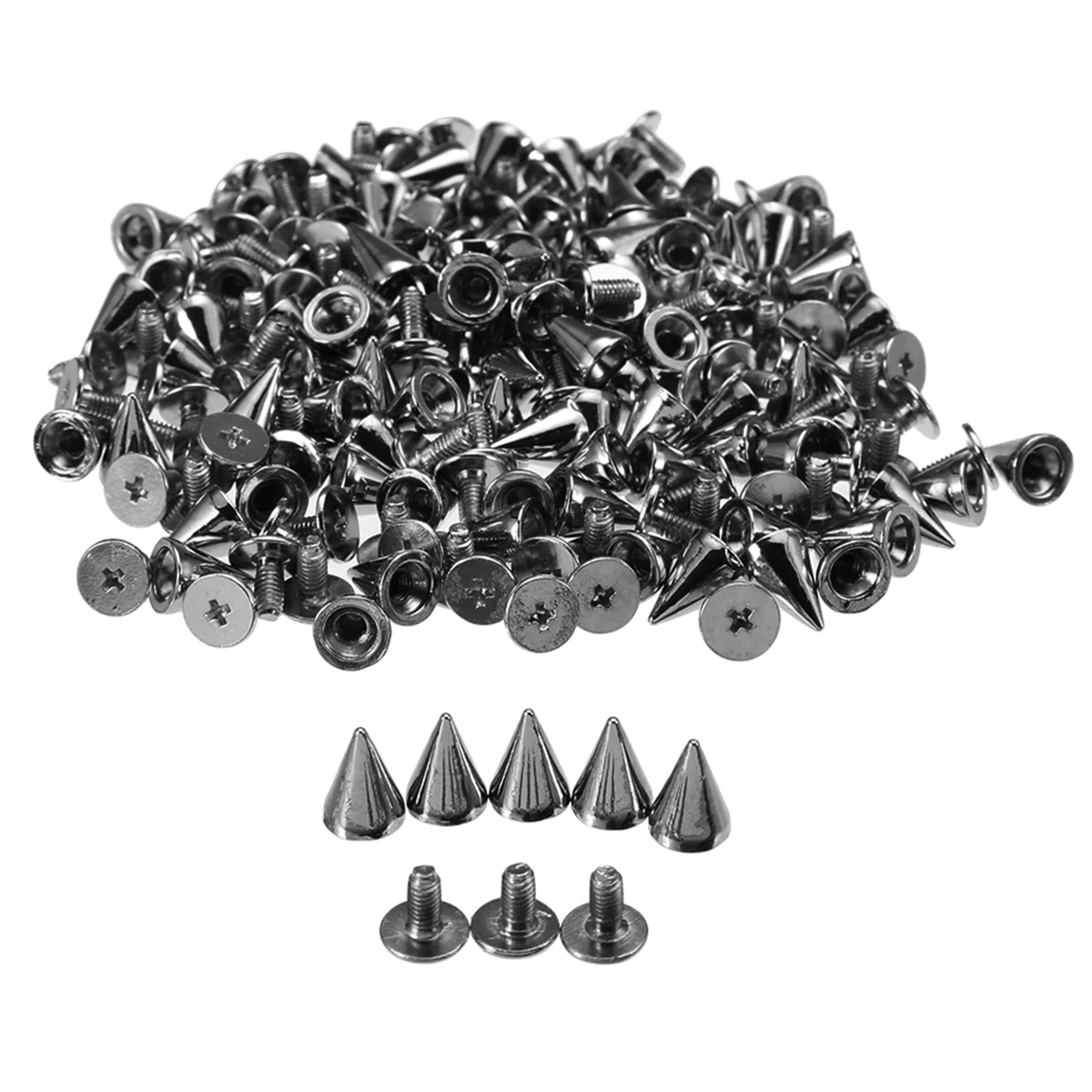 100pcs/lot Alloy Spikes Cone Studs Rivet Bullet Spikes Cone Screw Studs for Clothes Leathercraft Punk Rock 7x10mm