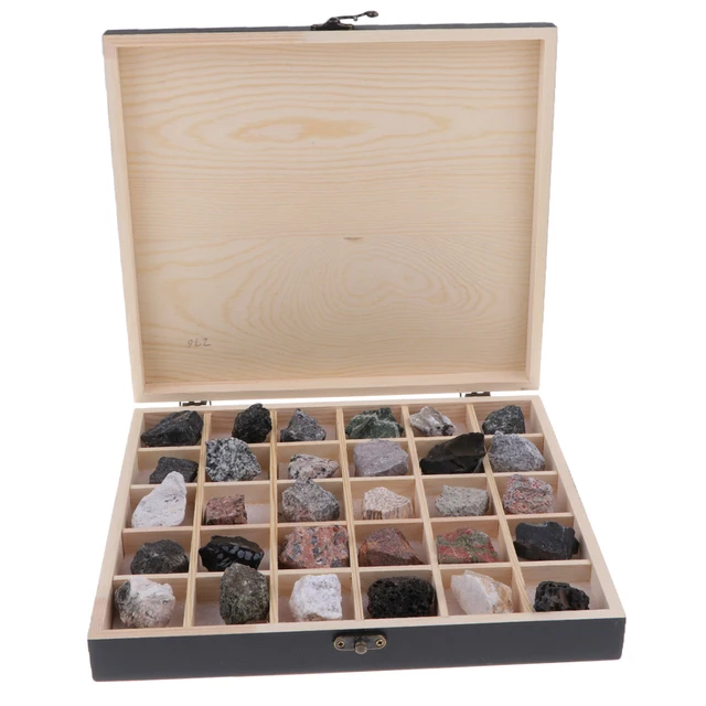 Stone Collection Suitcase Rock Collection Box for Kids Rock and Mineral Kit  Gemstones and Crystals 33