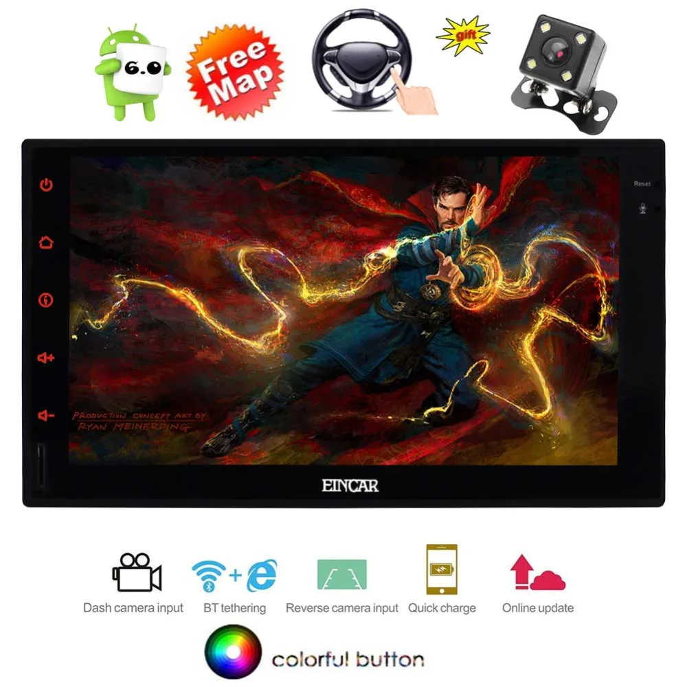 

HD 1080P FM/AM RDS Radio Car Stereo Bluetooth GPS Navigation Multi Color Lights Multiple Language 7 Inch Double DIN Android 6.0