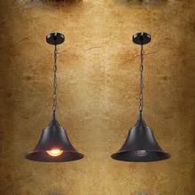 American Industrial Loft Black Metal hat Chain Pendant Lamp Creative Bar Counter Kitchen Dining Room Restaurant