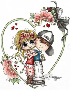 

10x8 Couple in love TBig ice cream ransparent Clear Stamps Silicone Seals for DIY scrapbooking photo album Card Making