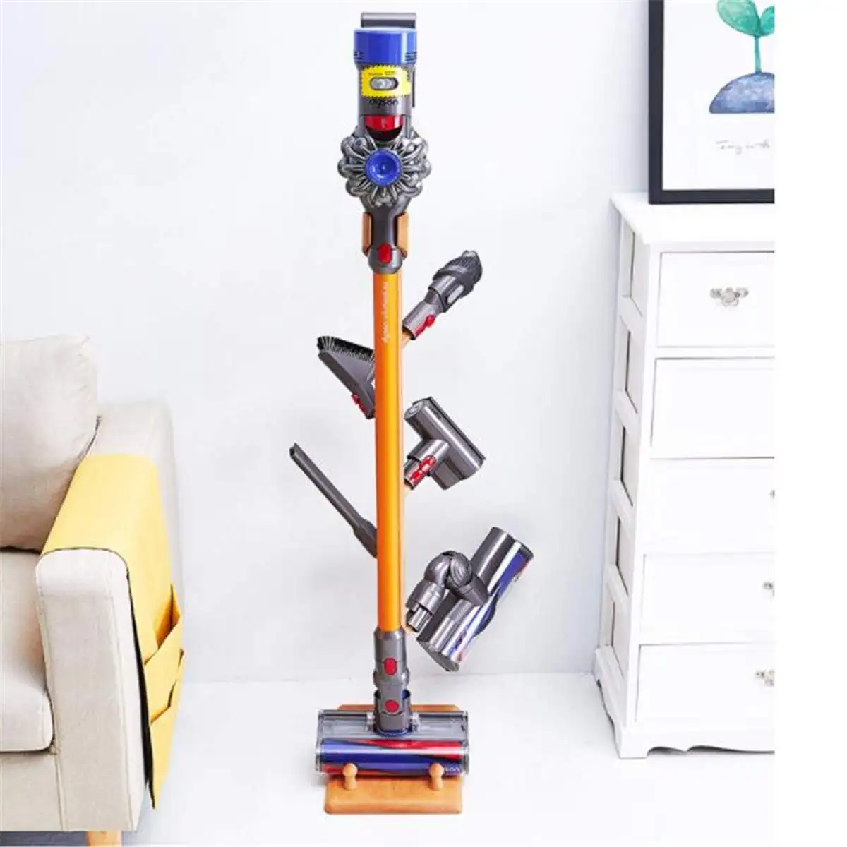 

Wood Storage Bracket Rack for V6 V7 V8 V10 Dyson~ Vacuum Cleaner Portable Stable Floor Stand Holders Handheld Organizer