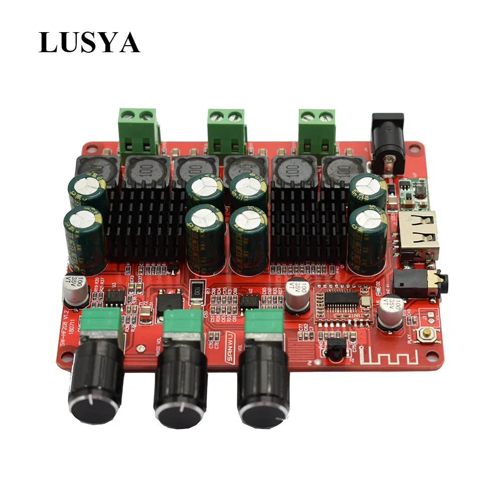 Цифровой усилитель Lusya TPA3116 Bluetooth 2 1 каналов 2x50 Вт + 100 панель усилителя мощности