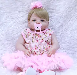 Новое поступление полный силиконовый корпус Reborn девушка кукла игрушки 55 см новорожденных принцесса младенцы кукла подарок на день