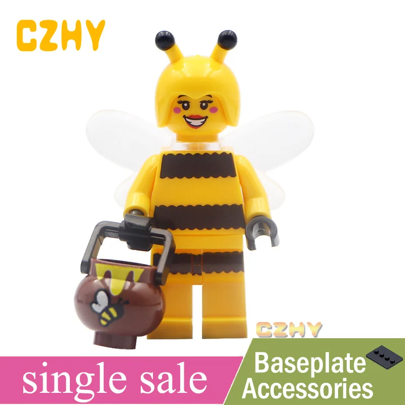 

MG0093 Bee Girl Pumping Party Cartoon Figures Balloon Car Alien sonic Unicorn Building Block Toys Children Figure