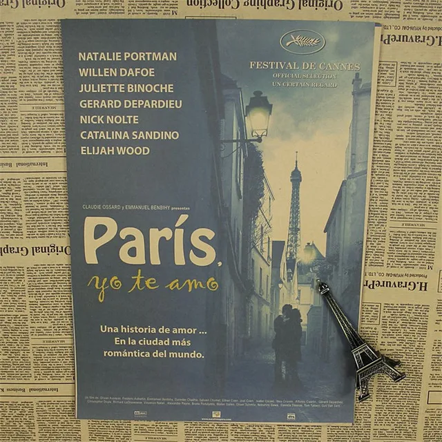 Высокое качество " париж во франции " фильм caudros decorativos живопись старинные плакат настенные панно искусства HX-098