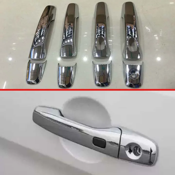 

For Ford Explorer 2016 2017 Decorate Accessories ABS Chrome Door Handle Cover With Smart Key Hole Catch Cap Trim Molding