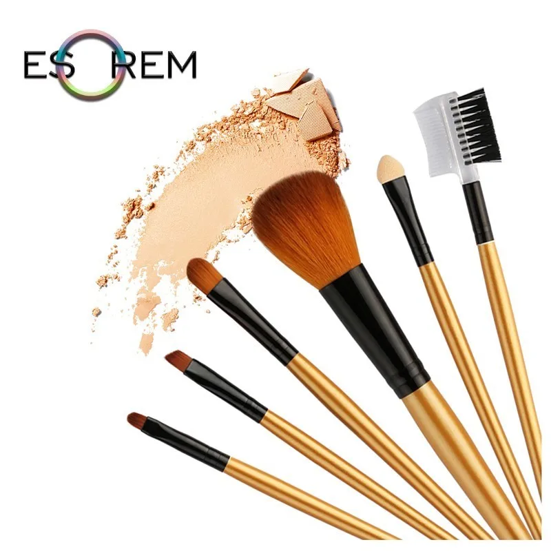 

ESOREM New Professional Makeup Brushes Set Angled Shading Champagne Eyeshadow Brush Foundation Tapered Crease Brochas Maquillaje