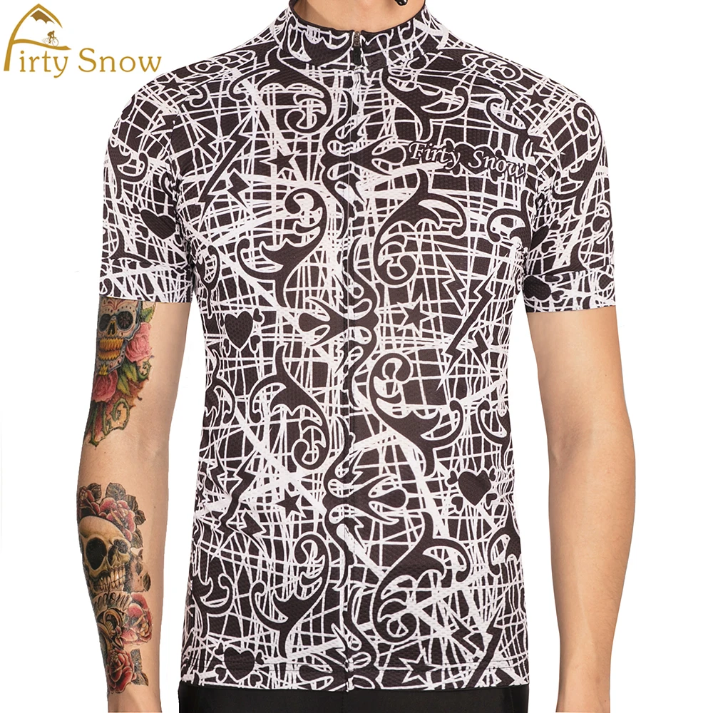 

Firty snow 2018 Breathable Cycling Jersey Short Sleeve Summer Spring Men's Shirt Bicycle Wear Racing Tops Cycling Clothing X-45